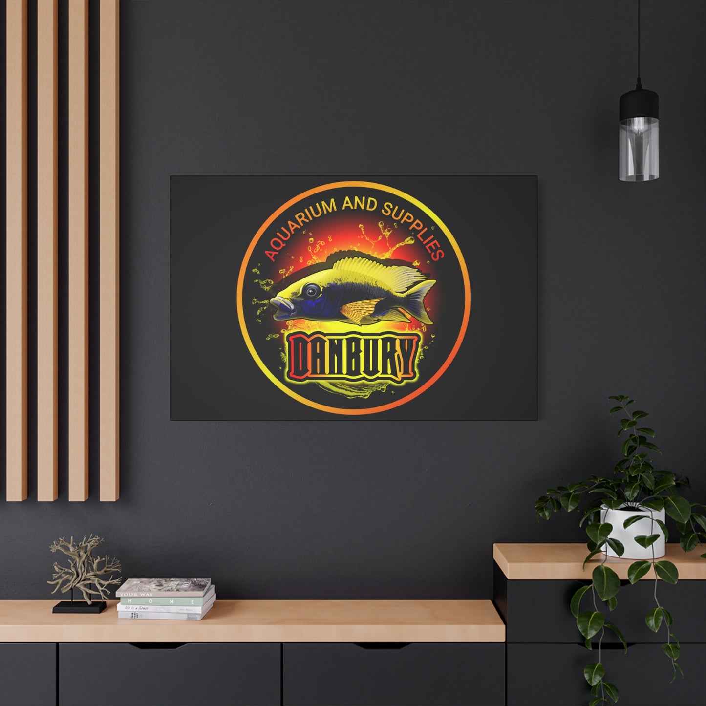 Danbury Aquarium Supplies Fish Logo Matte Canvas Print
