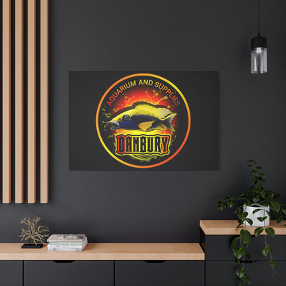 Danbury Aquarium Supplies Fish Logo Matte Canvas Print