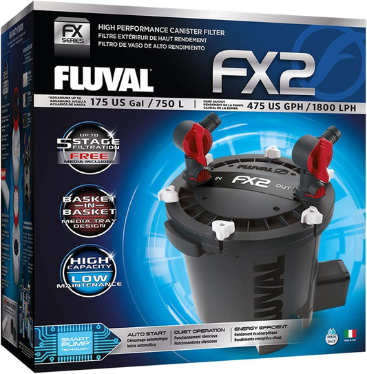 FX2 High Performance Canister Aquarium Filter - Multi-Stage Filtration, Built-In Powered Water Change System