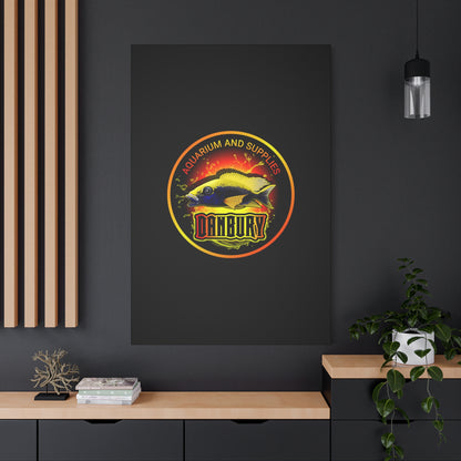 Danbury Aquarium Supplies Fish Logo Matte Canvas Print