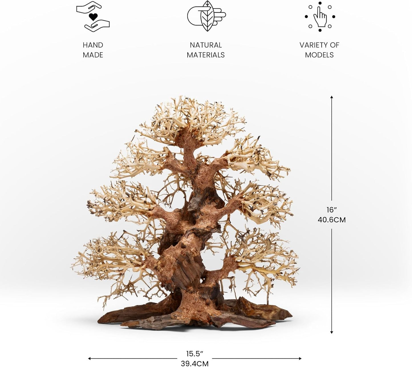 Transform Your Aquarium with the Stunning Bonsai Driftwood - Handcrafted Natural Hardscape for Aquascaping and Aquatic Plants - Large Size 15.5x7.5x16 IN