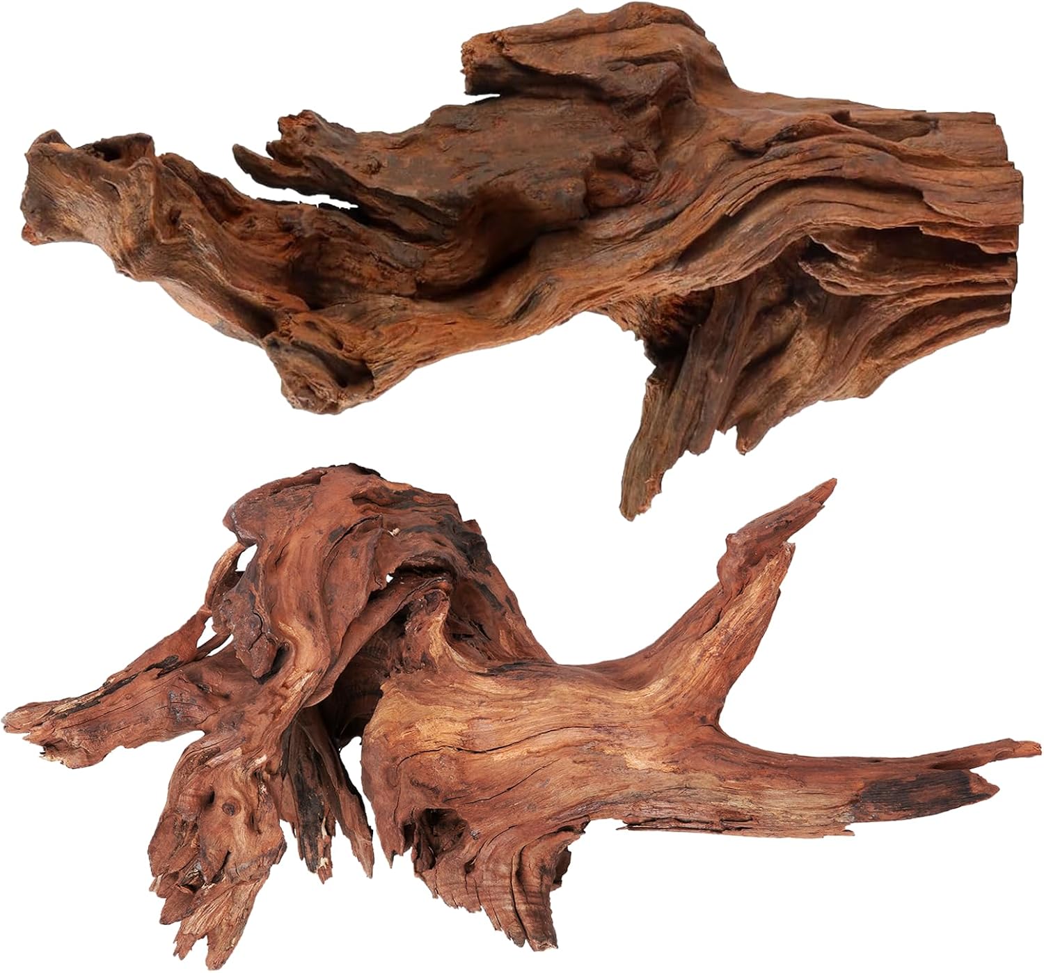 Natural Extral Large Driftwood for Aquarium Decor, 2-Piece 14''-18'' Driftwood for Decorations on Fish Tank, Reptiles Bearded Dragon Accessories or Air Plants