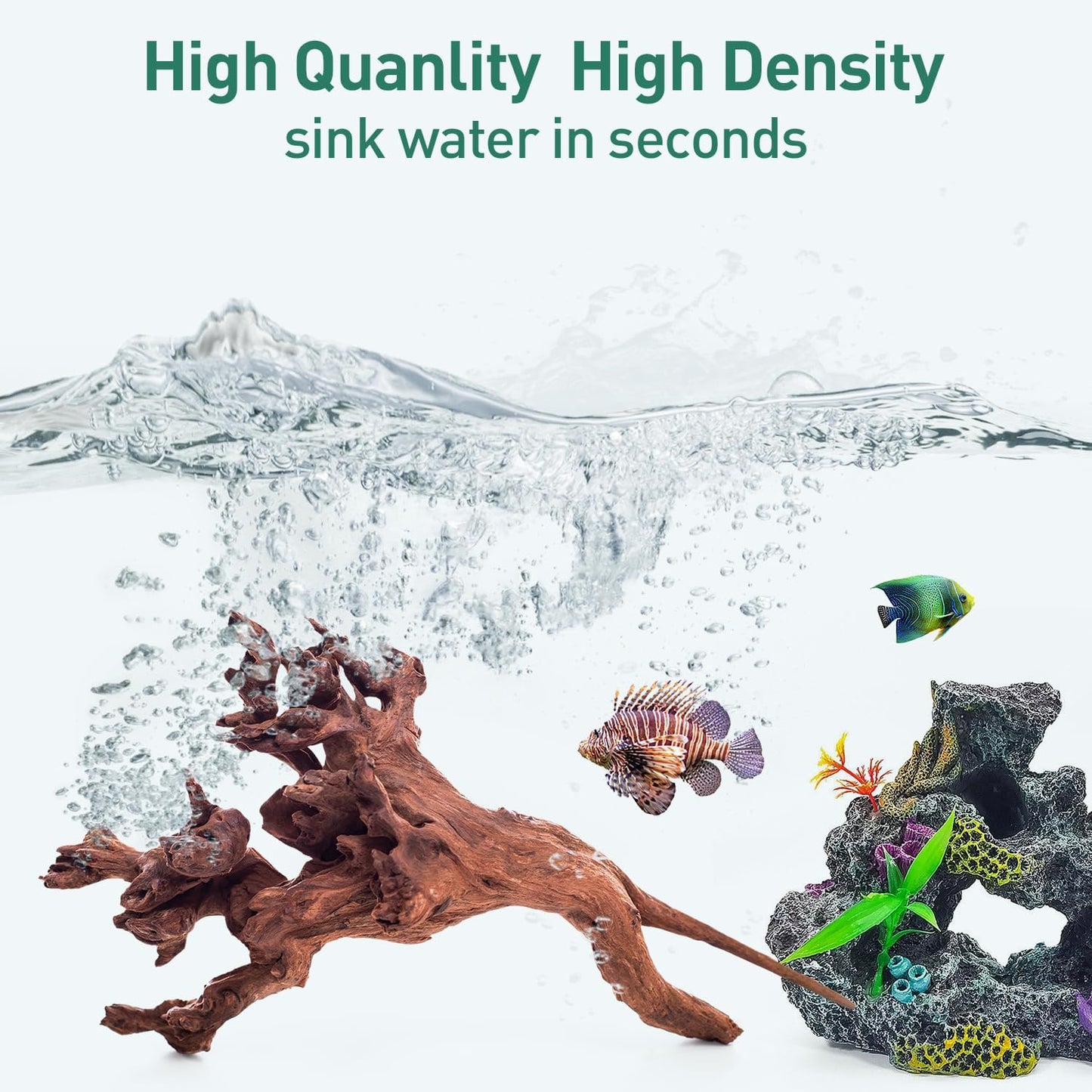 Natural Extral Large Driftwood for Aquarium Decor, 2-Piece 14''-18'' Driftwood for Decorations on Fish Tank, Reptiles Bearded Dragon Accessories or Air Plants