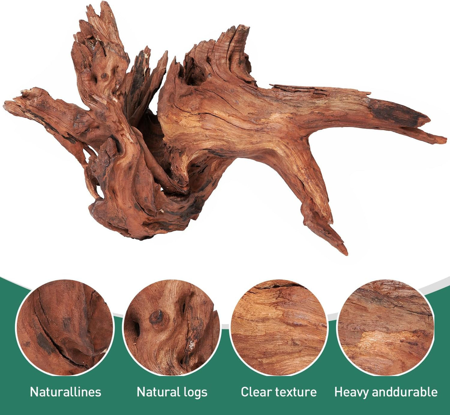 Natural Extral Large Driftwood for Aquarium Decor, 2-Piece 14''-18'' Driftwood for Decorations on Fish Tank, Reptiles Bearded Dragon Accessories or Air Plants