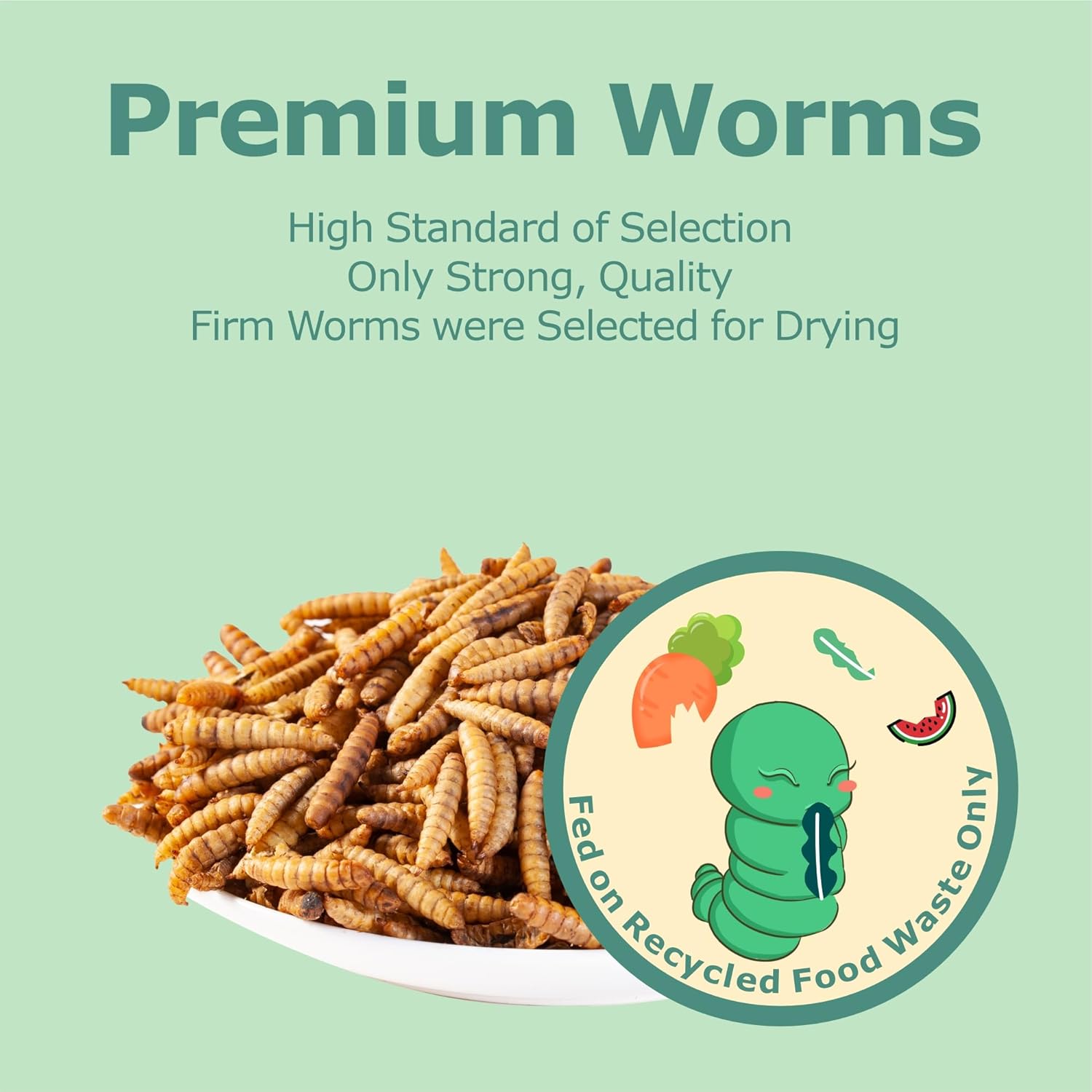 10LB Dried Black Soldier Fly Larvae, More Calcium than Dried Mealworms, High Protein Chicken Feed, Poultry Treat