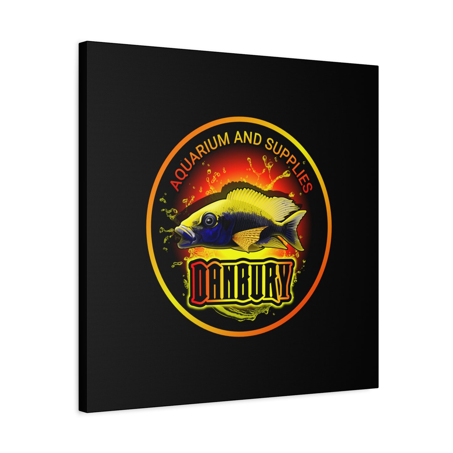 Danbury Aquarium Supplies Fish Logo Matte Canvas Print