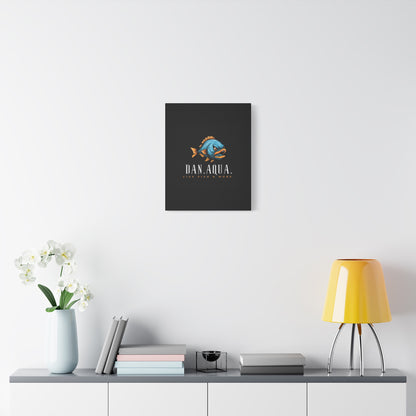 Dan.Aqua Fish Logo Canvas Print — Matte Stretched Wall Art