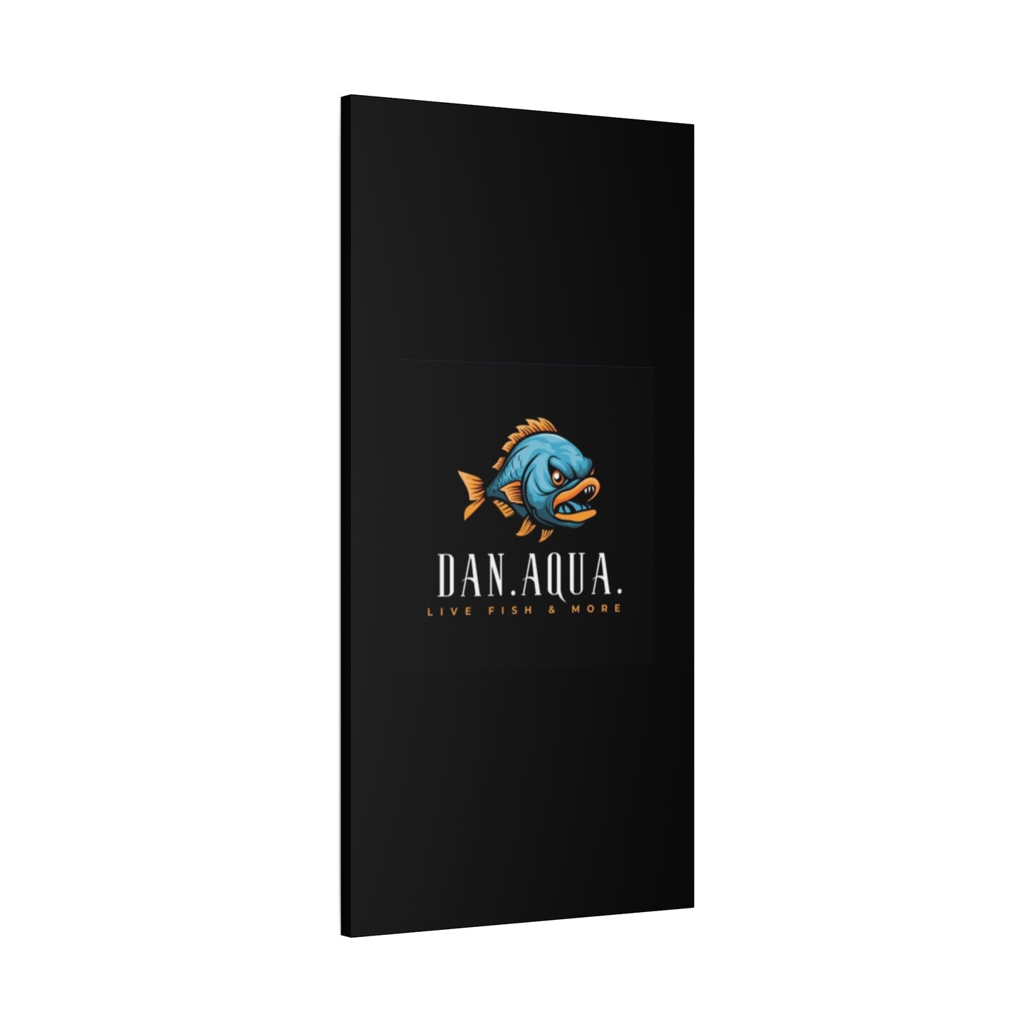 Dan.Aqua Fish Logo Canvas Print — Matte Stretched Wall Art