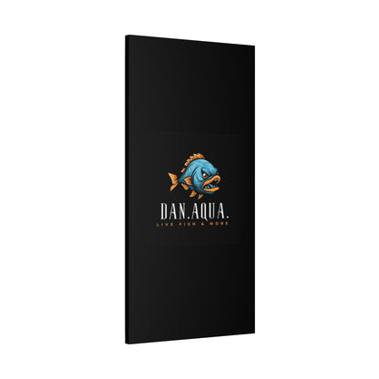 Dan.Aqua Fish Logo Canvas Print — Matte Stretched Wall Art
