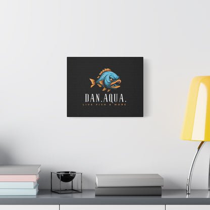Dan.Aqua Fish Logo Canvas Print — Matte Stretched Wall Art