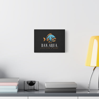 Dan.Aqua Fish Logo Canvas Print — Matte Stretched Wall Art