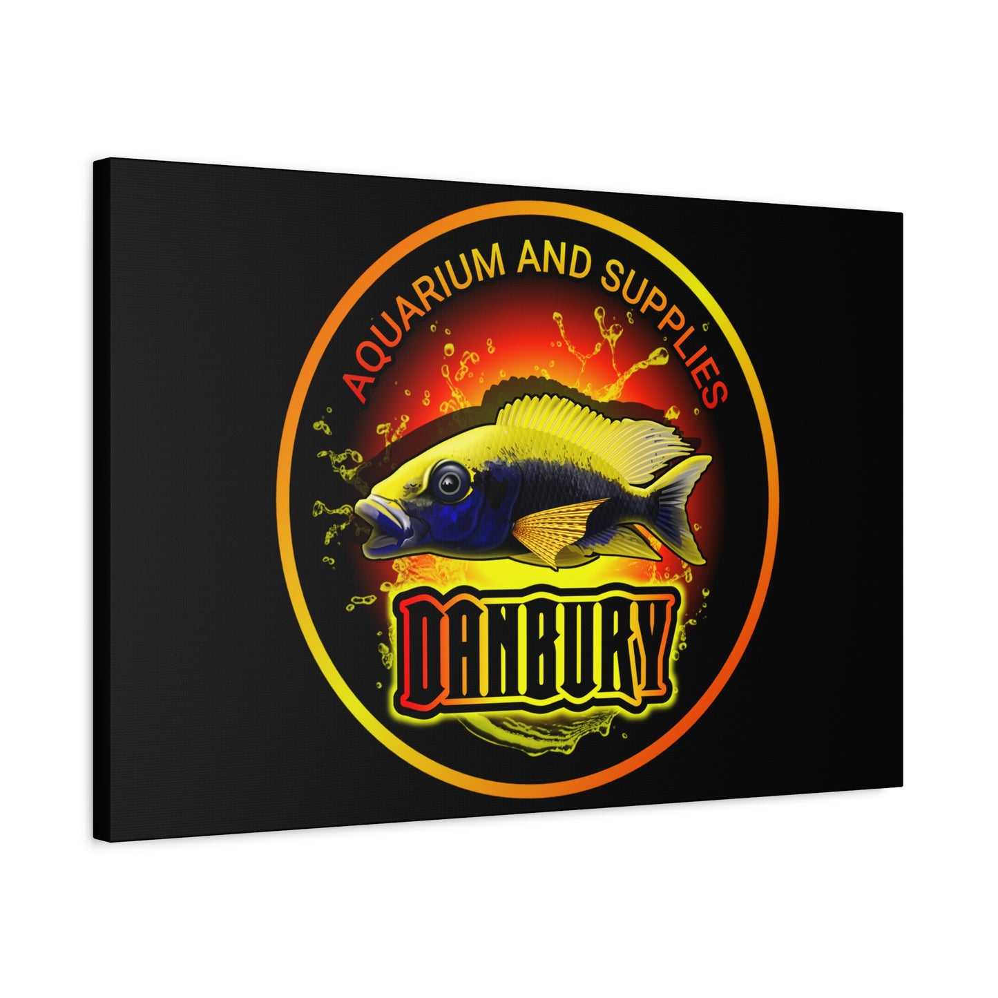 Danbury Aquarium Supplies Fish Logo Matte Canvas Print