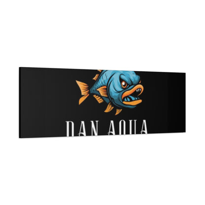 Dan.Aqua Fish Logo Canvas Print — Matte Stretched Wall Art