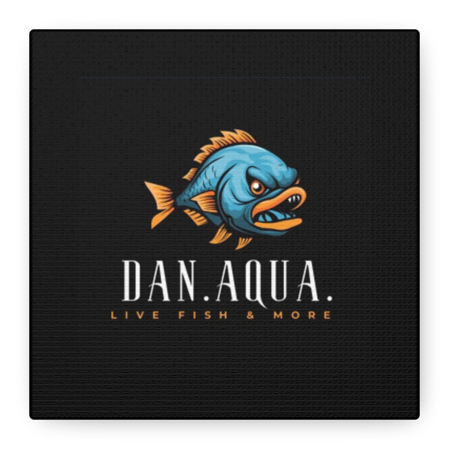 Dan.Aqua Fish Logo Canvas Print — Matte Stretched Wall Art