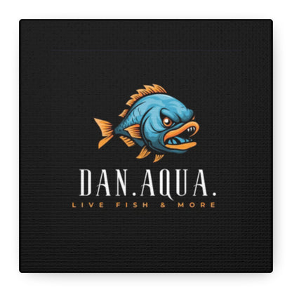 Dan.Aqua Fish Logo Canvas Print — Matte Stretched Wall Art