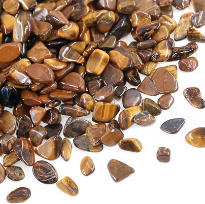 Tiger's Eye Decorative Rocks - 1 Lb Irregular Gem Pebbles for Aquariums, Succulents, and Flowerpot Landscapes