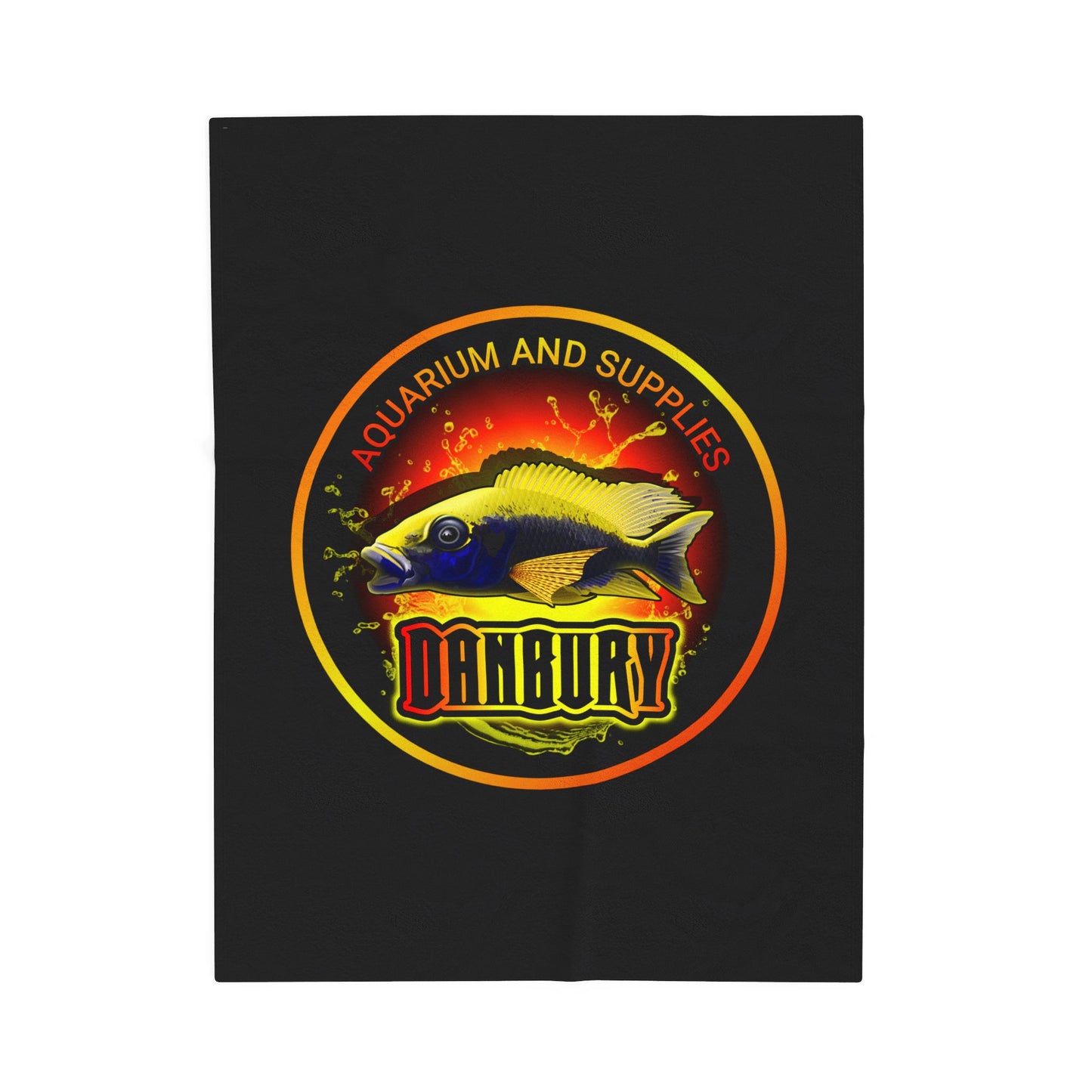 Aquarium Fish Logo Plush Blanket — "Danbury" Velveteen Throw for Fishkeepers