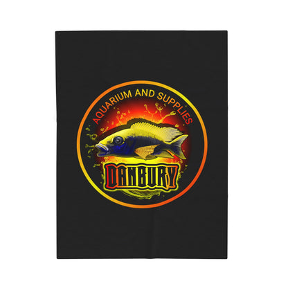 Aquarium Fish Logo Plush Blanket — "Danbury" Velveteen Throw for Fishkeepers