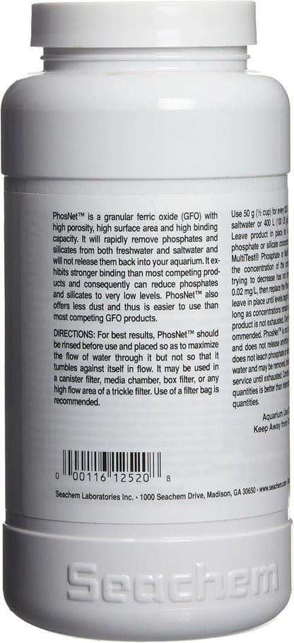 Phosnet Phosphate Silicate Remover Aquarium Filter Media, 250G/8.8Oz (001443)