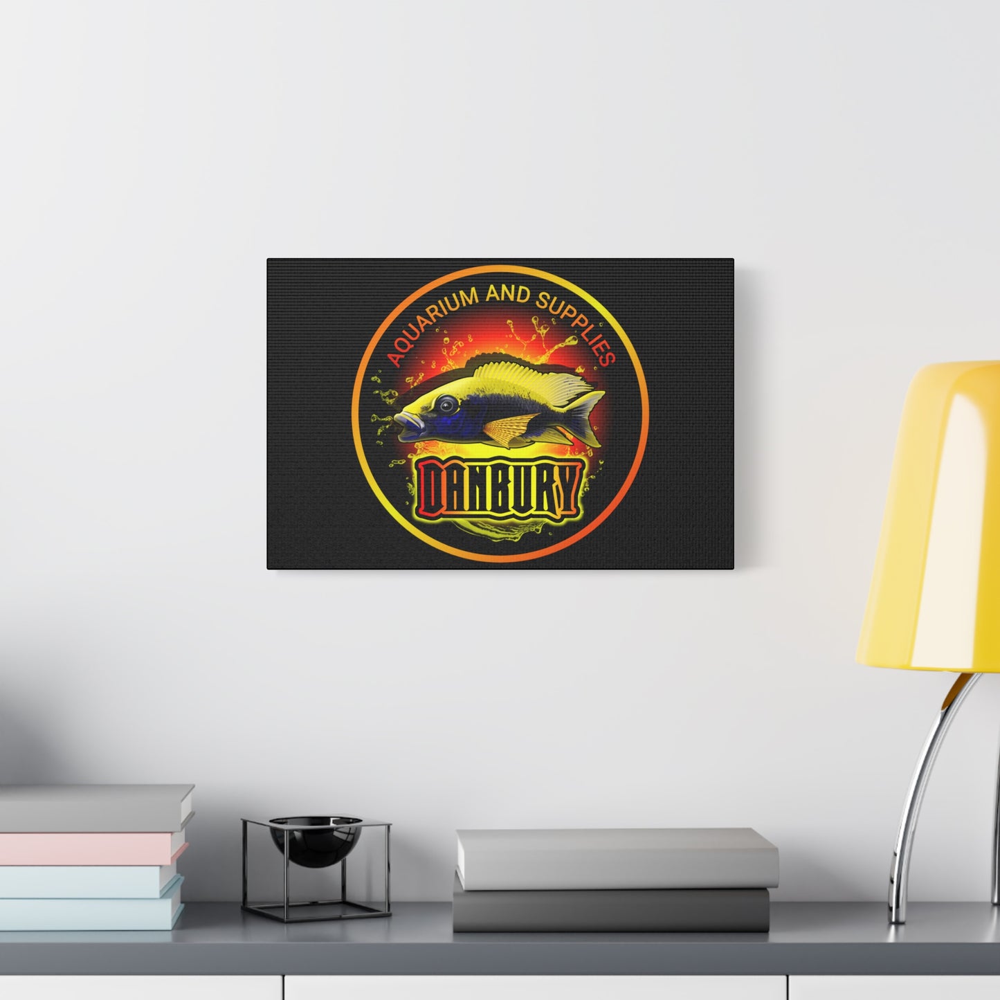 Danbury Aquarium Supplies Fish Logo Matte Canvas Print