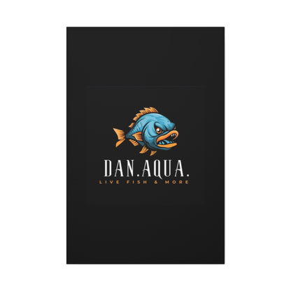 Dan.Aqua Fish Logo Canvas Print — Matte Stretched Wall Art
