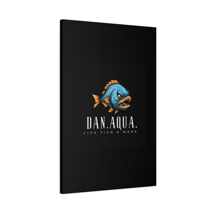 Dan.Aqua Fish Logo Canvas Print — Matte Stretched Wall Art