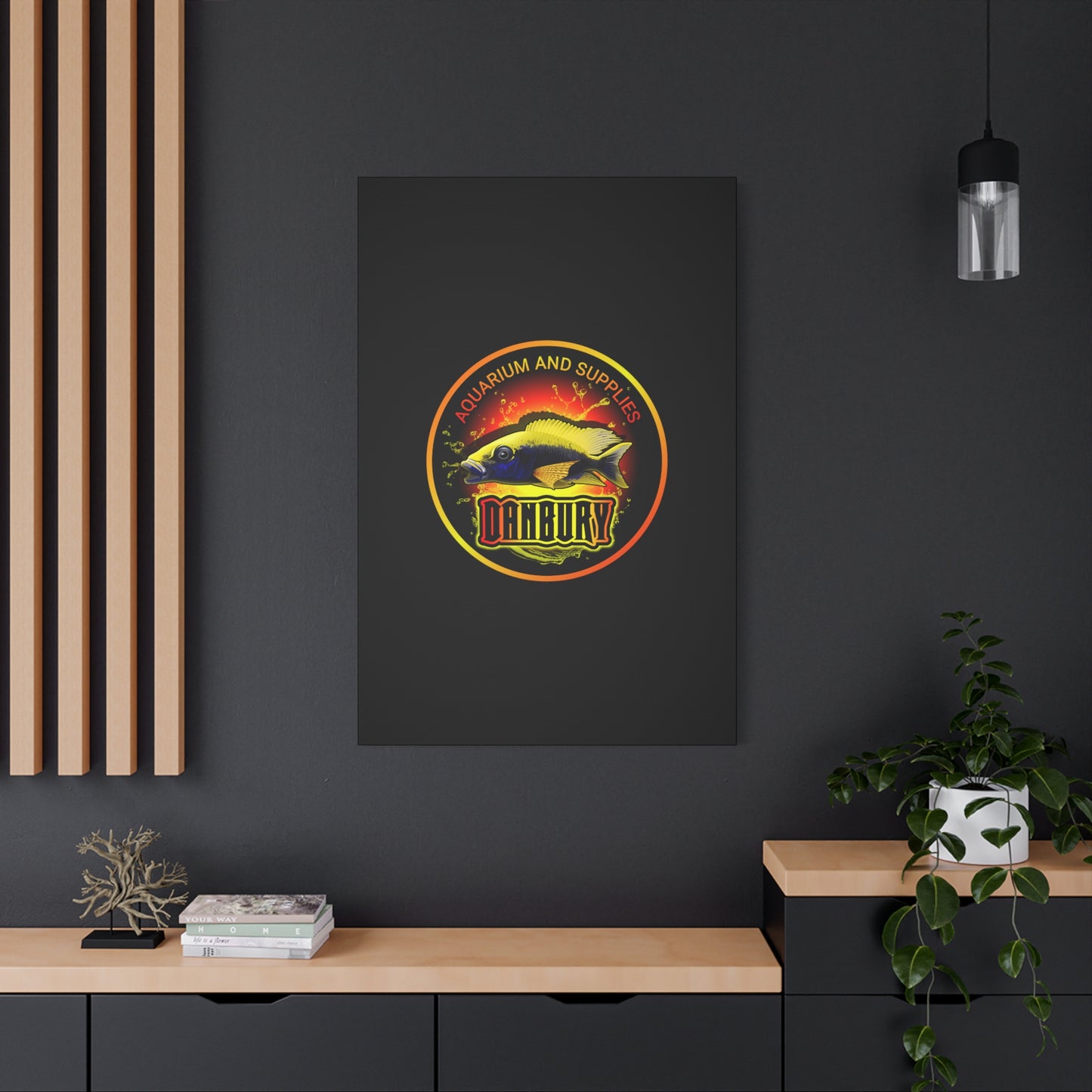 Danbury Aquarium Supplies Fish Logo Matte Canvas Print