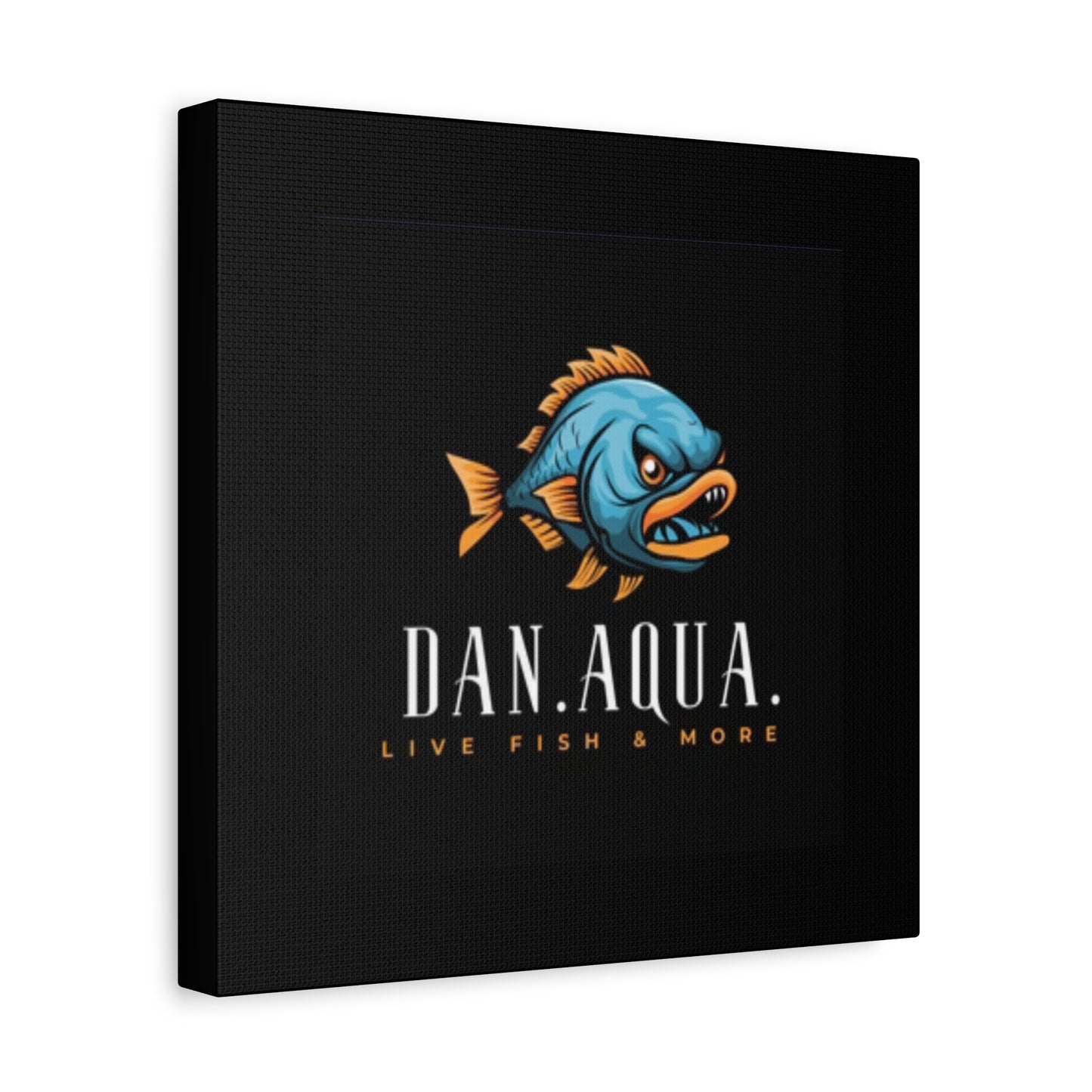Dan.Aqua Fish Logo Canvas Print — Matte Stretched Wall Art