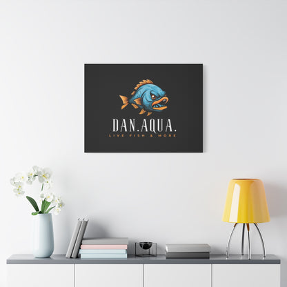 Dan.Aqua Fish Logo Canvas Print — Matte Stretched Wall Art