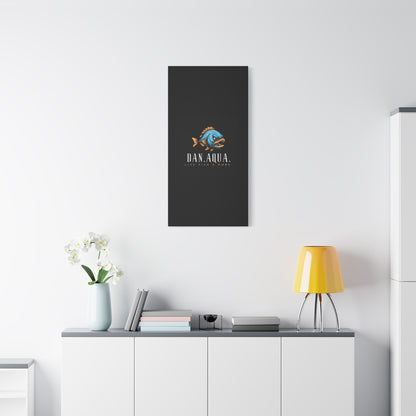 Dan.Aqua Fish Logo Canvas Print — Matte Stretched Wall Art