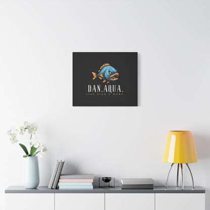 Dan.Aqua Fish Logo Canvas Print — Matte Stretched Wall Art