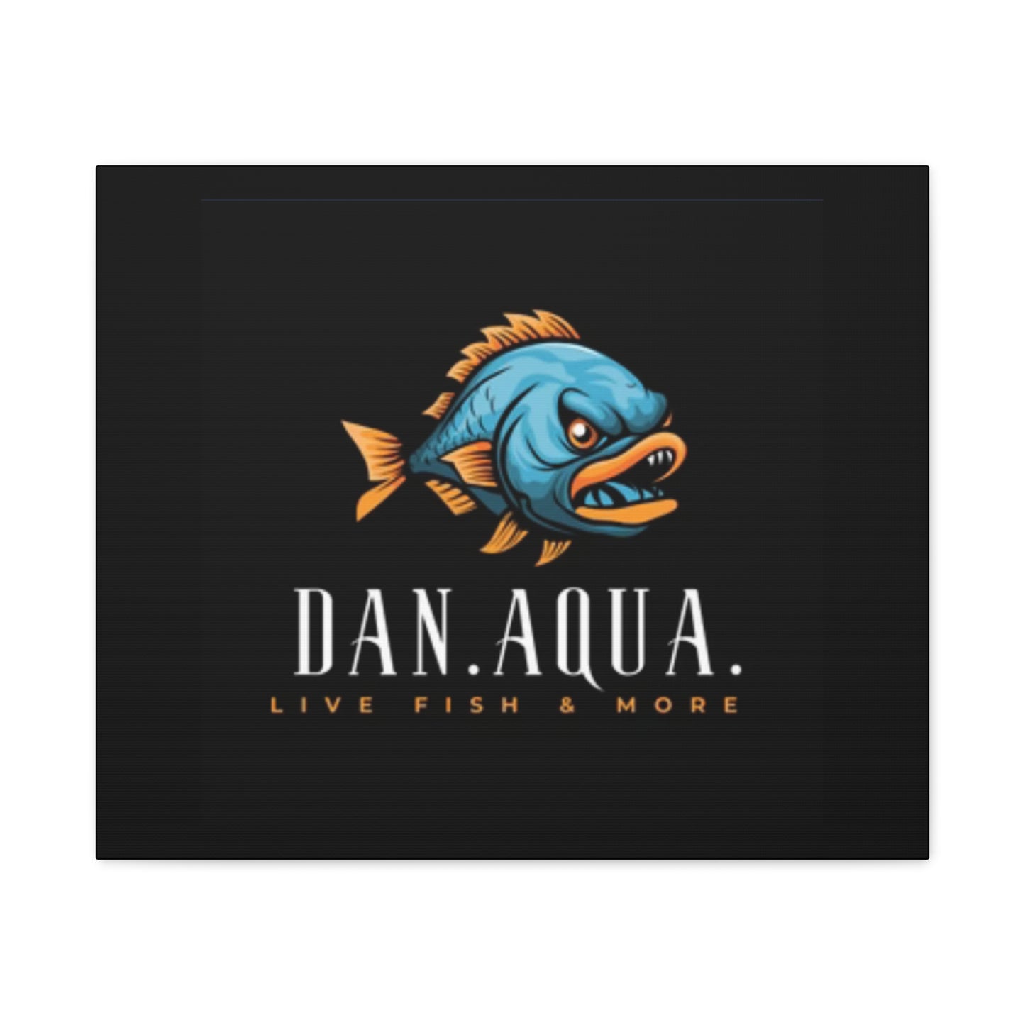 Dan.Aqua Fish Logo Canvas Print — Matte Stretched Wall Art