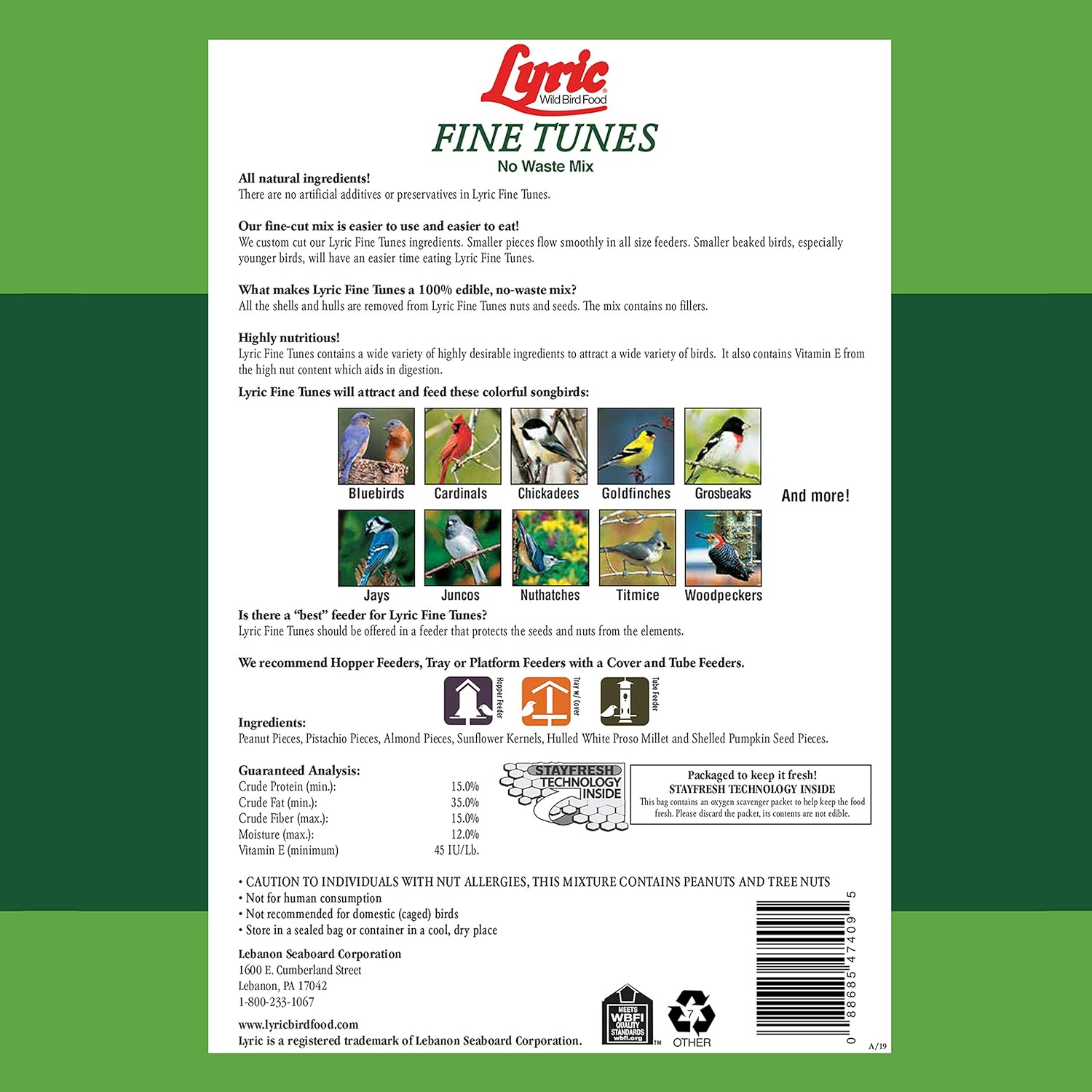 Fine Tunes No Waste Bird Seed Mix-15 Lb