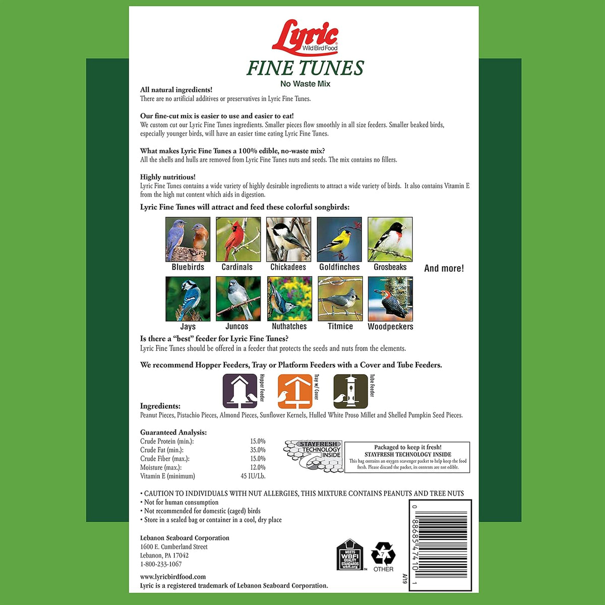 Fine Tunes No Waste Bird Seed Mix-15 Lb