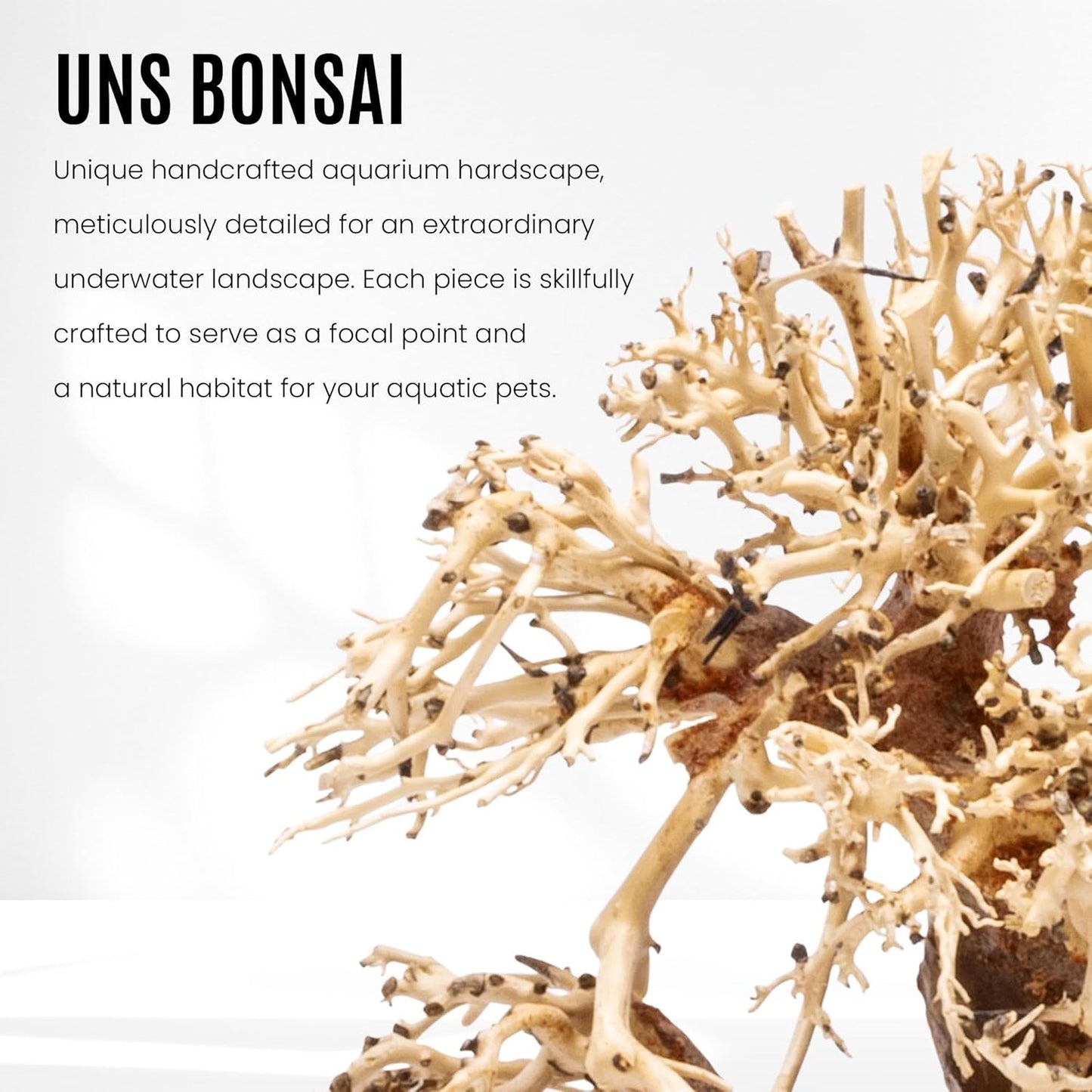 Transform Your Aquarium with the Stunning Bonsai Driftwood - Handcrafted Natural Hardscape for Aquascaping and Aquatic Plants - Large Size 15.5x7.5x16 IN