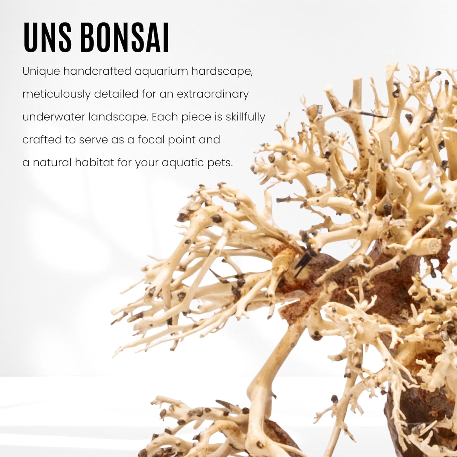 Transform Your Aquarium with the Stunning Bonsai Driftwood - Handcrafted Natural Hardscape for Aquascaping and Aquatic Plants - Large Size 15.5x7.5x16 IN