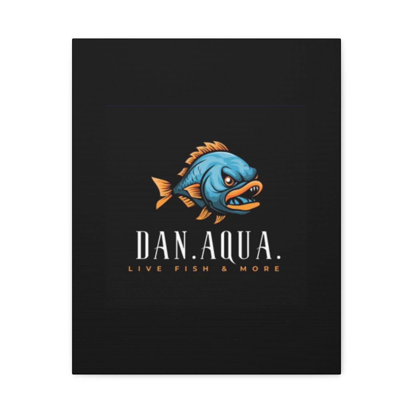 Dan.Aqua Fish Logo Canvas Print — Matte Stretched Wall Art