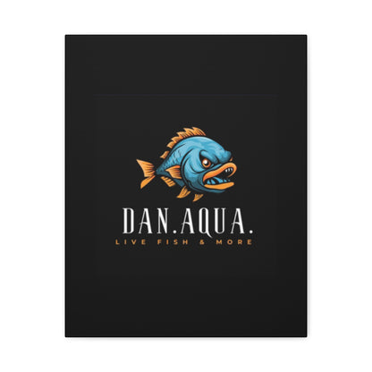 Dan.Aqua Fish Logo Canvas Print — Matte Stretched Wall Art