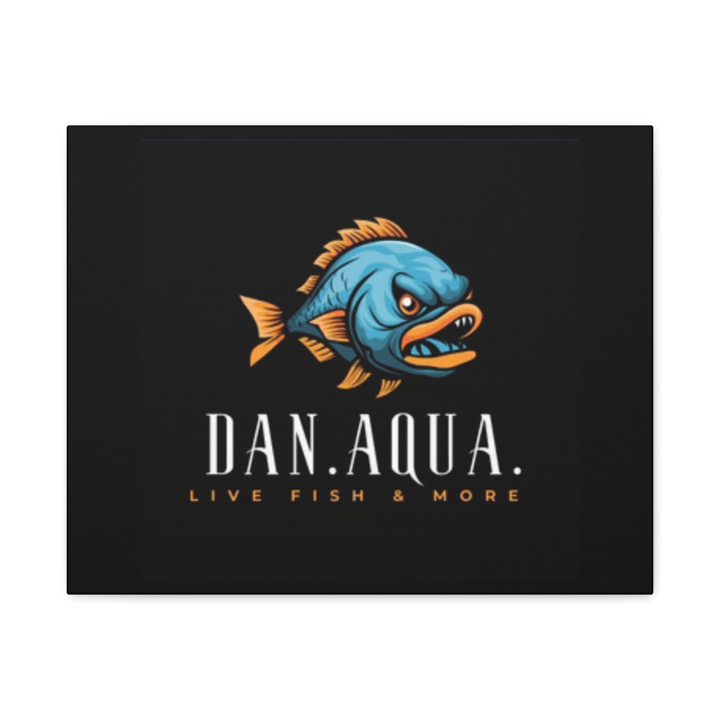 Dan.Aqua Fish Logo Canvas Print — Matte Stretched Wall Art