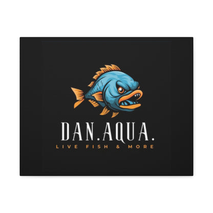 Dan.Aqua Fish Logo Canvas Print — Matte Stretched Wall Art