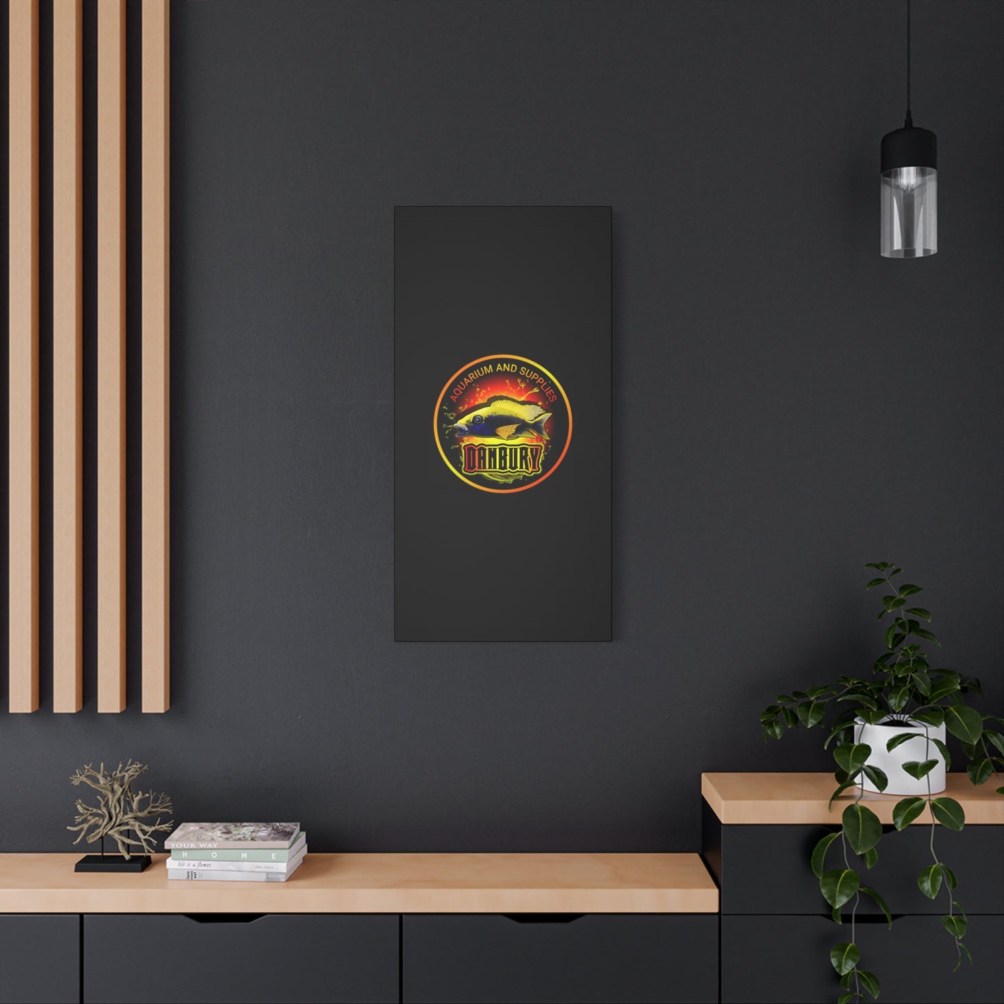 Danbury Aquarium Supplies Fish Logo Matte Canvas Print