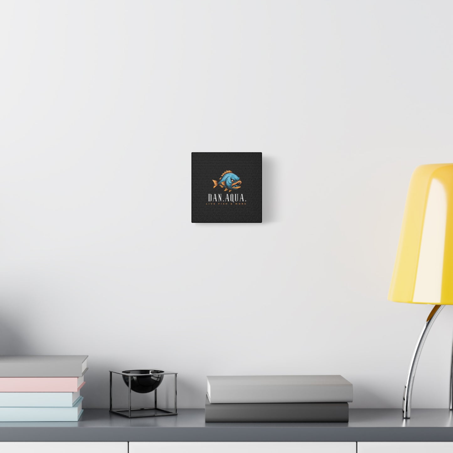 Dan.Aqua Fish Logo Canvas Print — Matte Stretched Wall Art