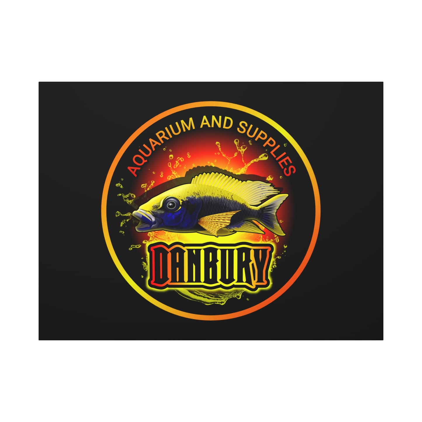 Danbury Aquarium Supplies Fish Logo Matte Canvas Print