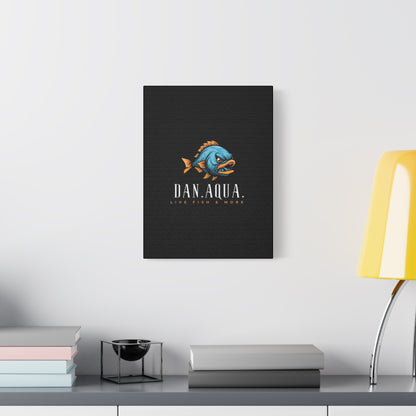 Dan.Aqua Fish Logo Canvas Print — Matte Stretched Wall Art