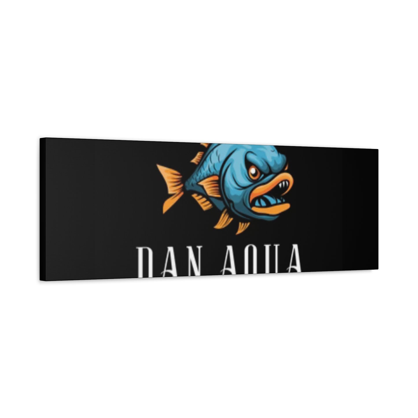 Dan.Aqua Fish Logo Canvas Print — Matte Stretched Wall Art