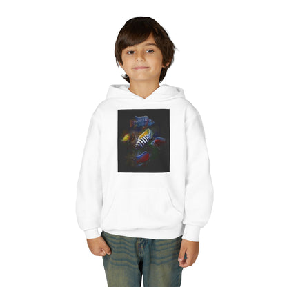Youth Hoodie — Colorful Aquarium Fish Graphic Pullover
