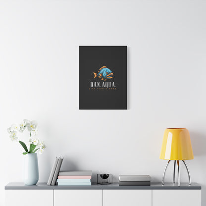 Dan.Aqua Fish Logo Canvas Print — Matte Stretched Wall Art