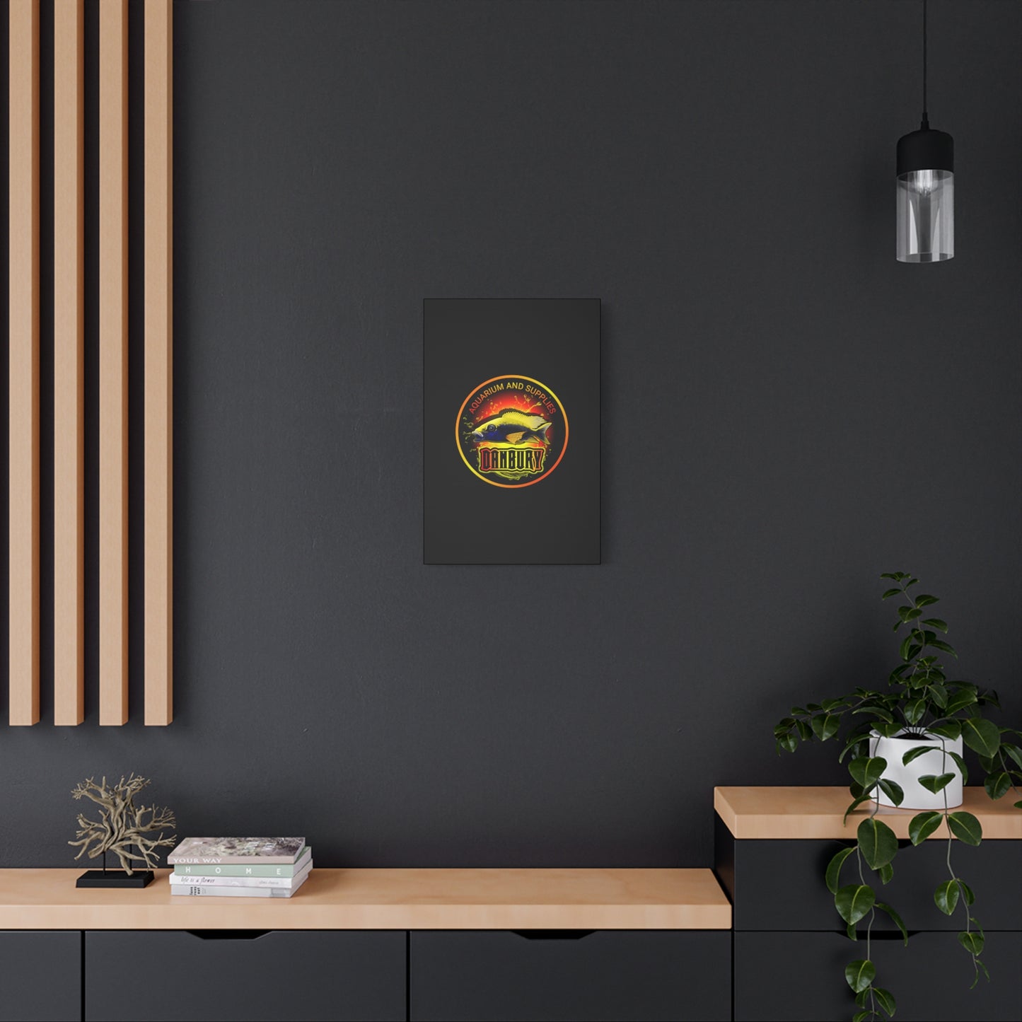 Danbury Aquarium Supplies Fish Logo Matte Canvas Print