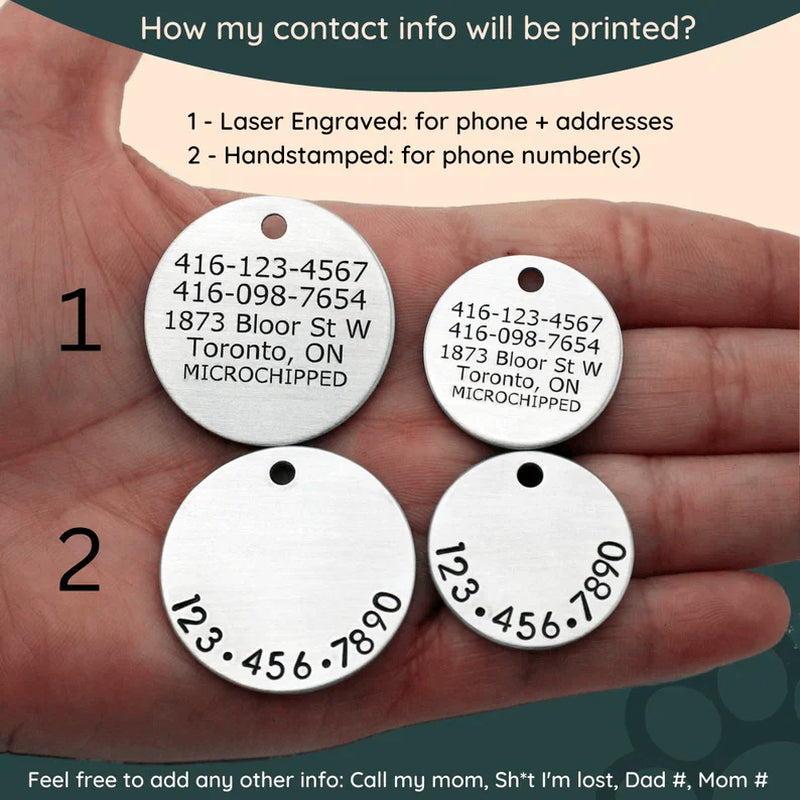 Meeba Mountains Design Handstamped - Pet ID Tag