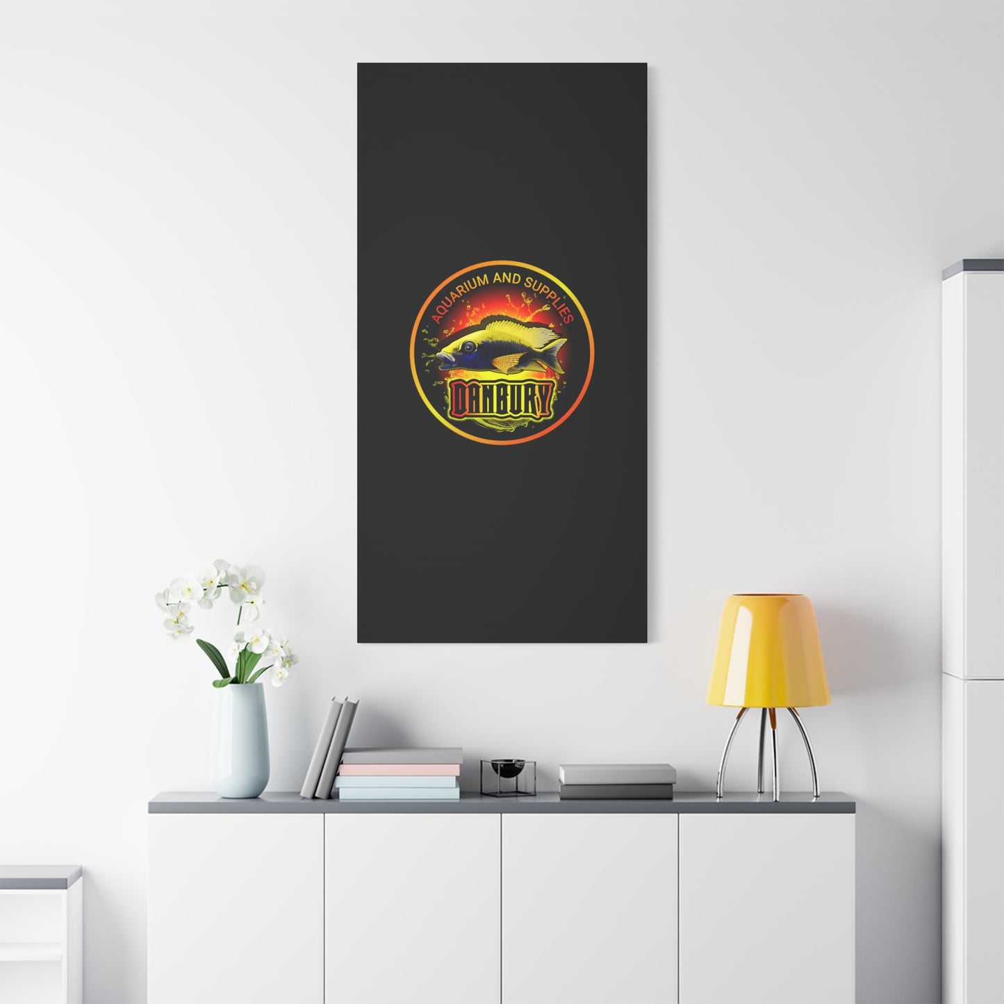 Danbury Aquarium Supplies Fish Logo Matte Canvas Print